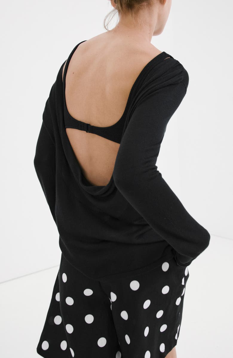 MANGO Abrei Polka Dot Shorts, Alternate, color, Black
