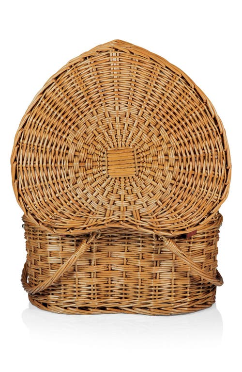 PICNIC TIME PICNIC TIME HEART SHAPED WICKER PICNIC BASKET