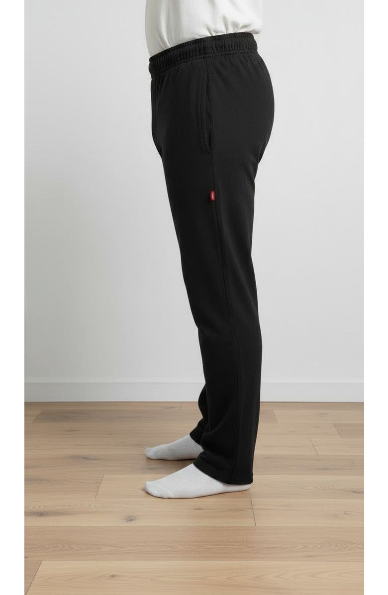 CITY THREADS Men's Soft 100% Cotton Athletic Lounge Pocket Pant, Alternate, color, Black