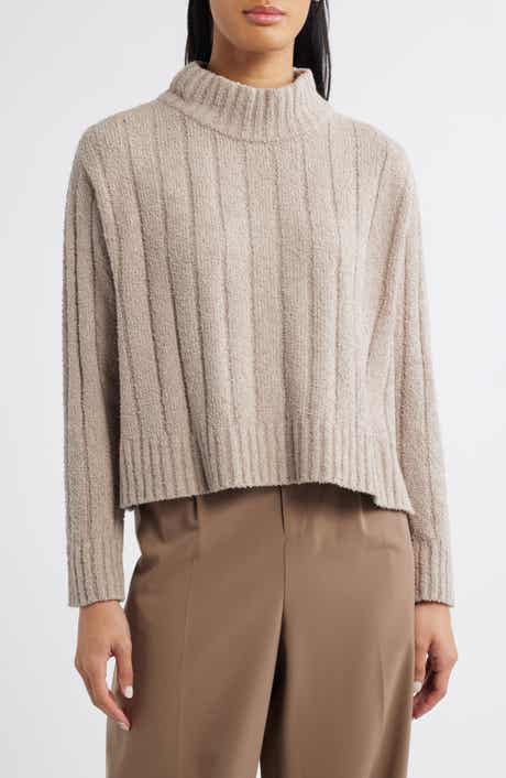Eileen Fisher Mock Neck Ribbed Sweater