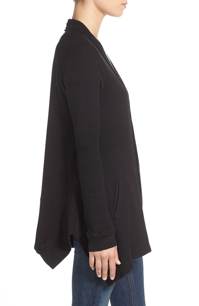 Splendid Waffle Knit Open Front Cardigan, Alternate, color, 