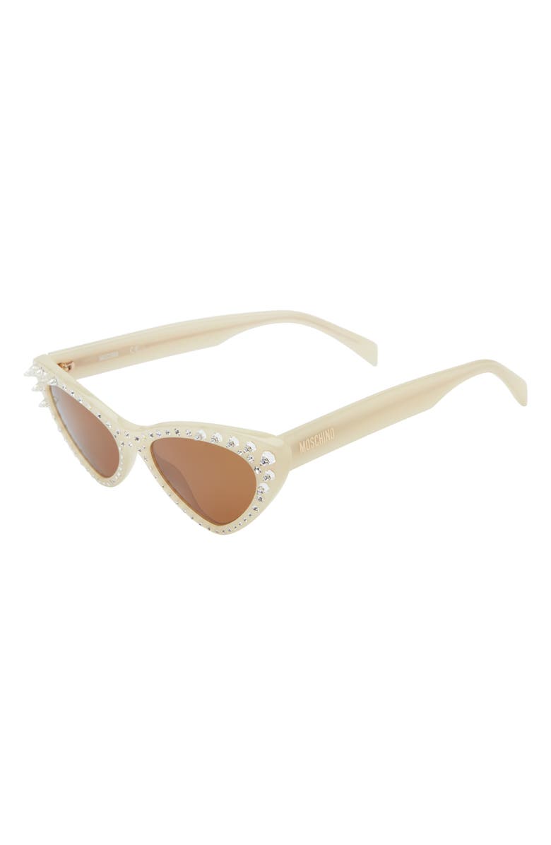 Moschino 52mm Cat Eye Sunglasses, Alternate, color, Ivory