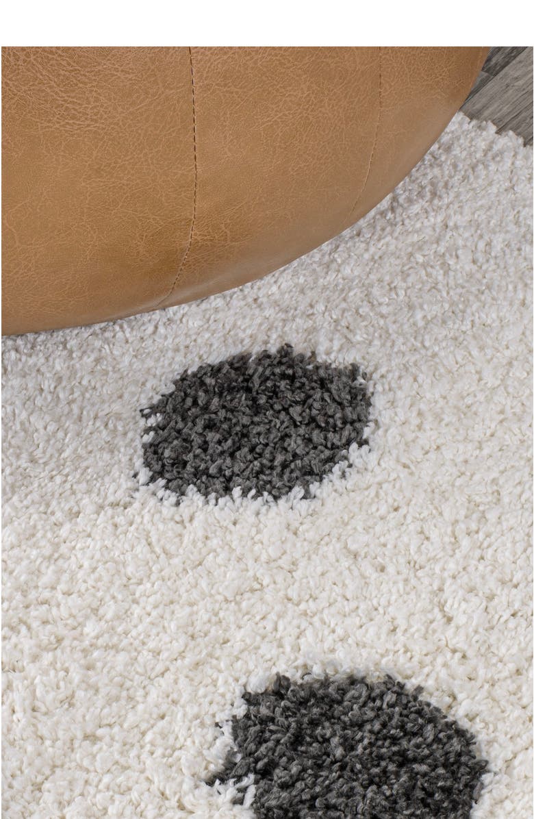 JONATHAN Y Pere Modern Charcoal Dot Shag Area Rug, Alternate, color, White/Gray