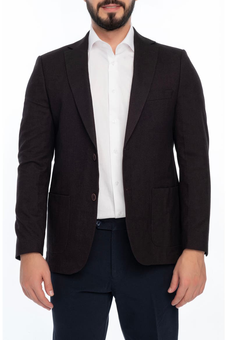 Solid Sport Coat, Main, color, BURGUNDY