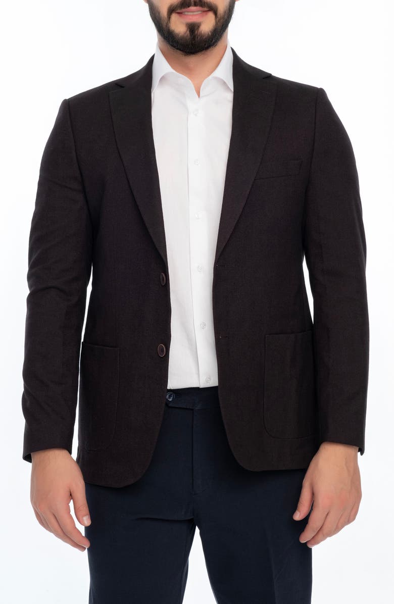 VELLAPAIS Solid Sport Coat, Main, color, Burgundy