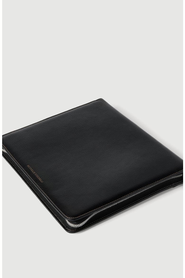 Grained calfskin document holder, Alternate, color, Black