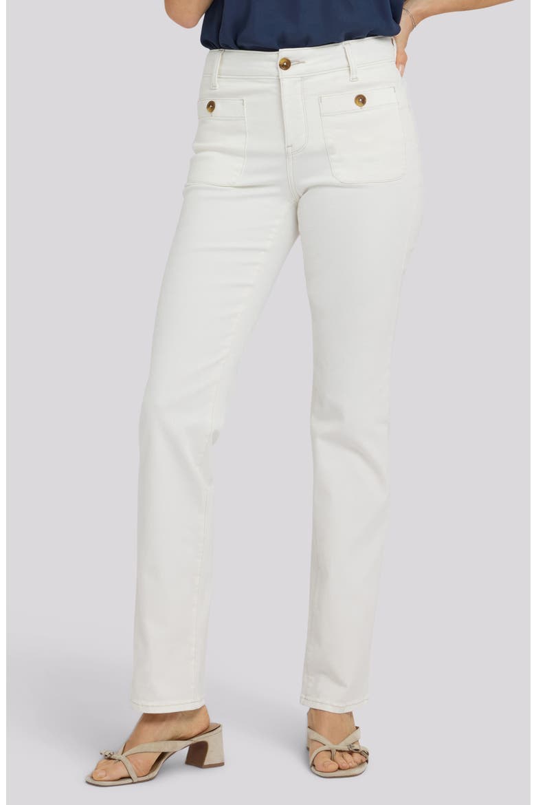 Marilyn Round Patch Pocket Straight Leg Jeans, Main, color, VINTAGE WHITE