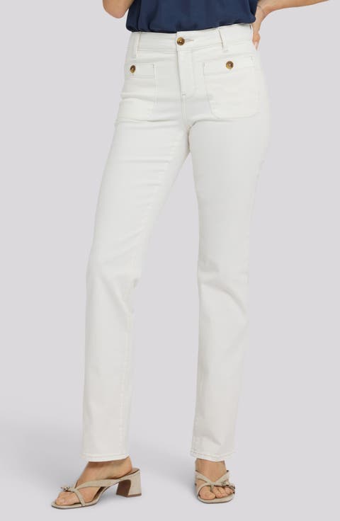 Marilyn Round Patch Pocket Straight Leg Jeans (Regular & Petite)
