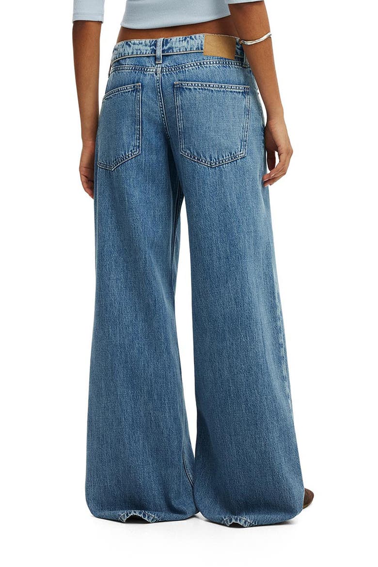 Low Rise Wide Leg Foldover Jeans, Alternate, color, PISCES BLUE FOLDOVER