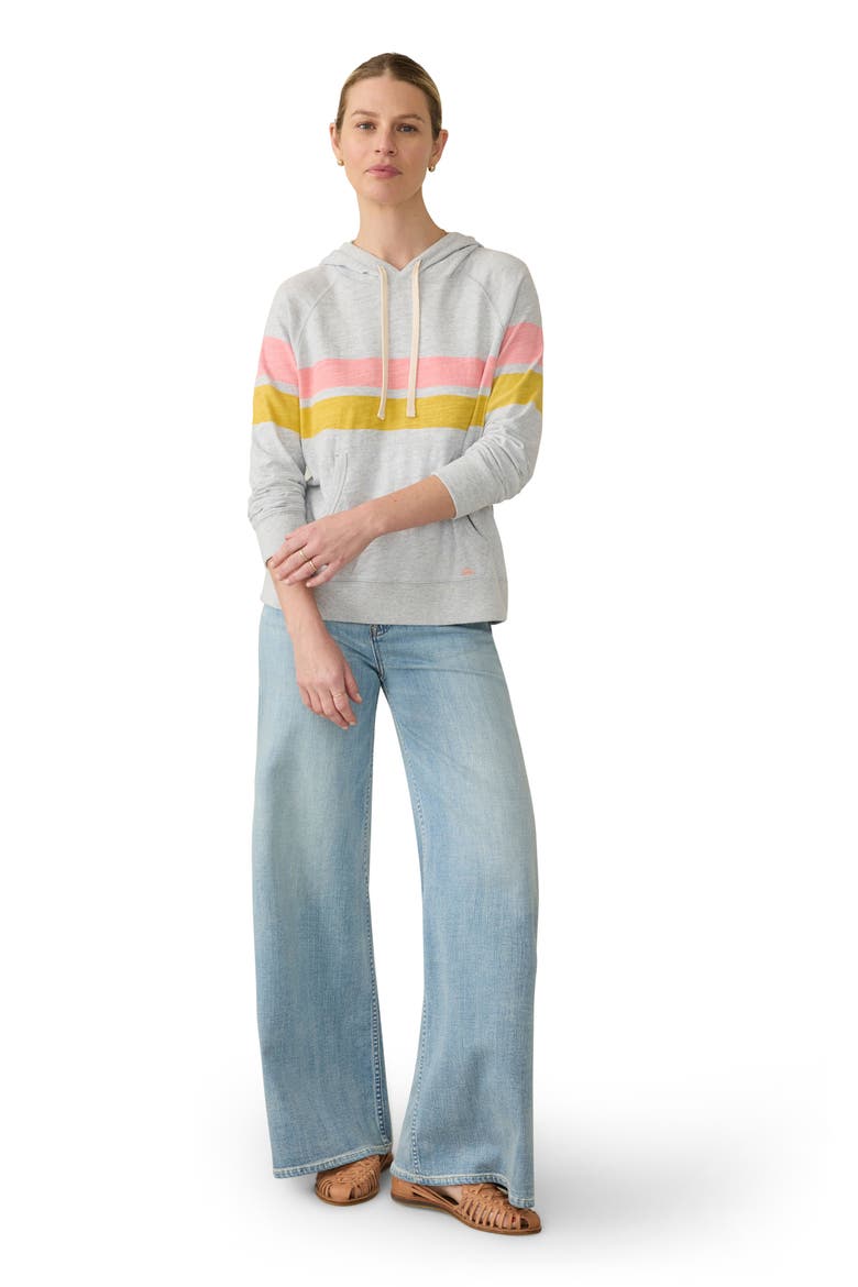 Sunwashed Stripe Slub Organic Cotton Hoodie, Alternate, color, GOLDEN SUNSET STRIPE