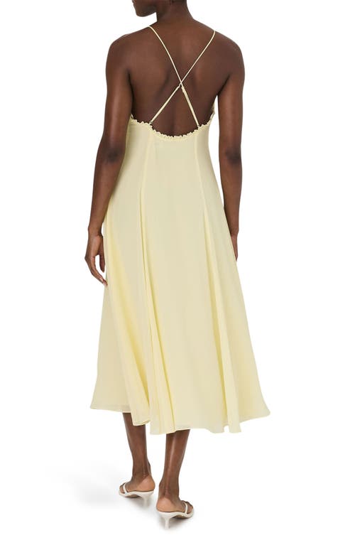 French Connection Raya Chiffon Midi Dress In Cornsilk Yellow