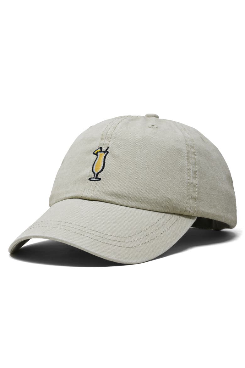 Pina Colada Embroidered Dad Cap, Alternate, color, Washed Stone White