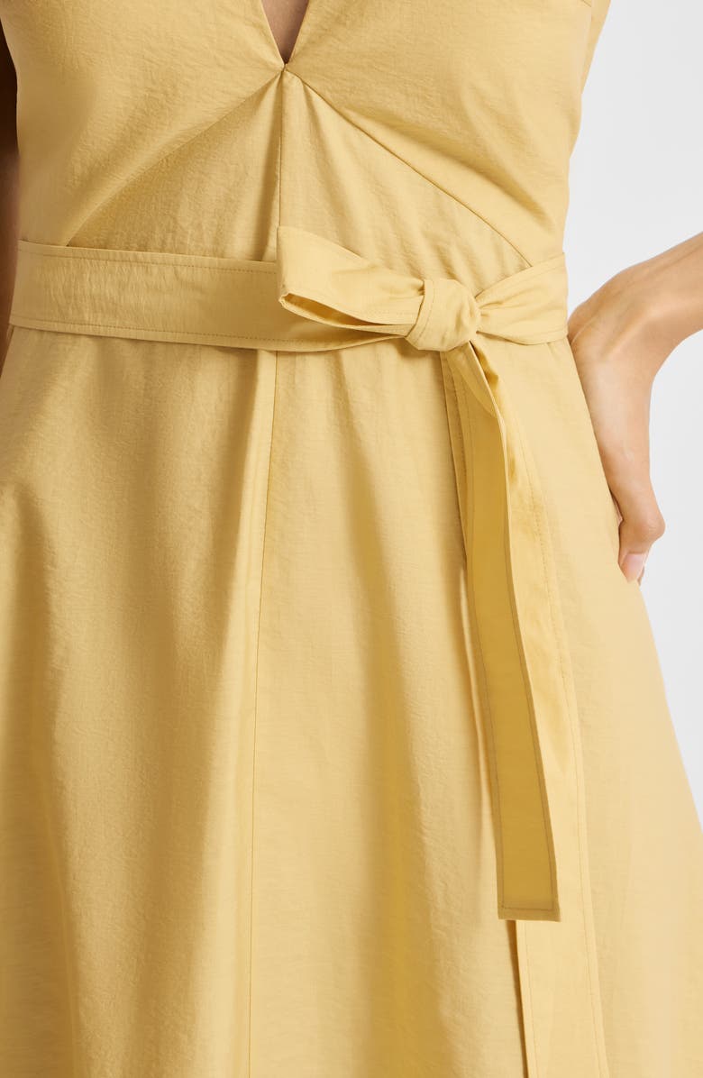 Brunello Cucinelli Poplin belted dress, Alternate, color, Yellow