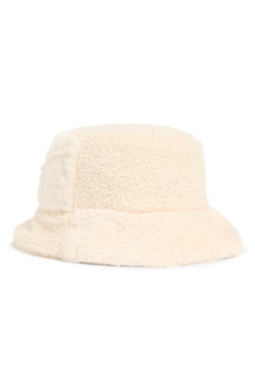 Nanette Lepore Faux Fur Mixed Media Bucket Hat In Neutral