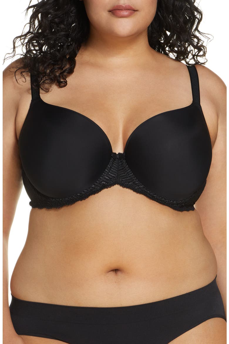 La Femme Underwire T-Shirt Bra, Main, color, BLACK