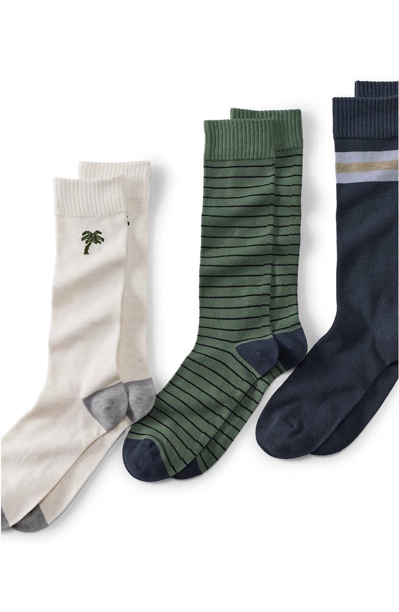 Lands' End Novelty Dress Socks 3 Pack, Main, color, Tropical Neutral Pack