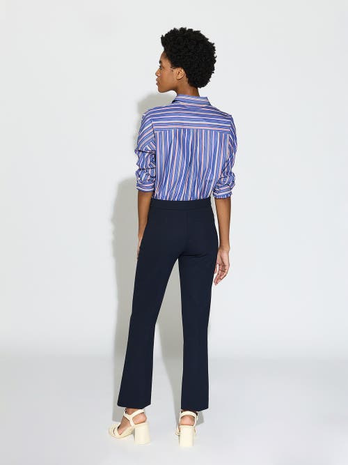 Callas Milano Lola High Density Crepe Stretch Cropped Flare Trouser In Blue