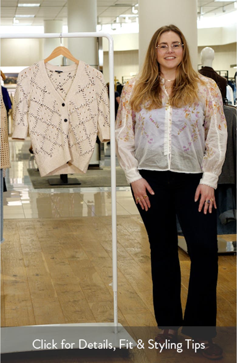 Isla Whipstitch Elbow Sleeve Cardigan, sales video thumbnail