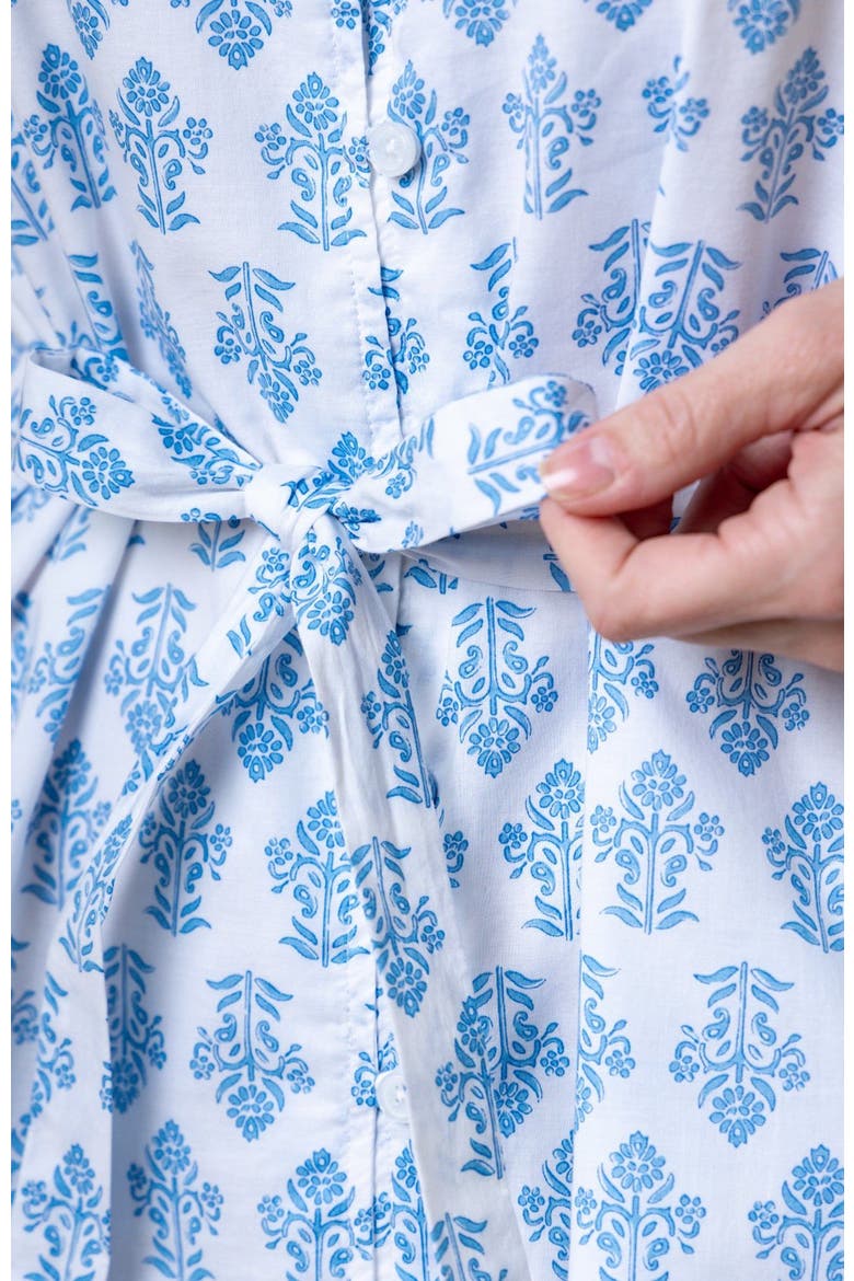 Women's Organic Button Front Sundress, Alternate, color, Riviera Woodblock Floral
