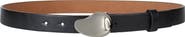 Linea Pelle Organic Plaque Buckle Faux Leather Belt