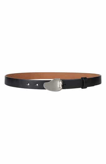 Linea Pelle Organic Plaque Buckle Faux Leather Belt