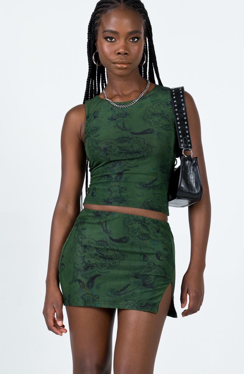 Princess Polly Matilde Crop Top, Alternate, color, Medium Green