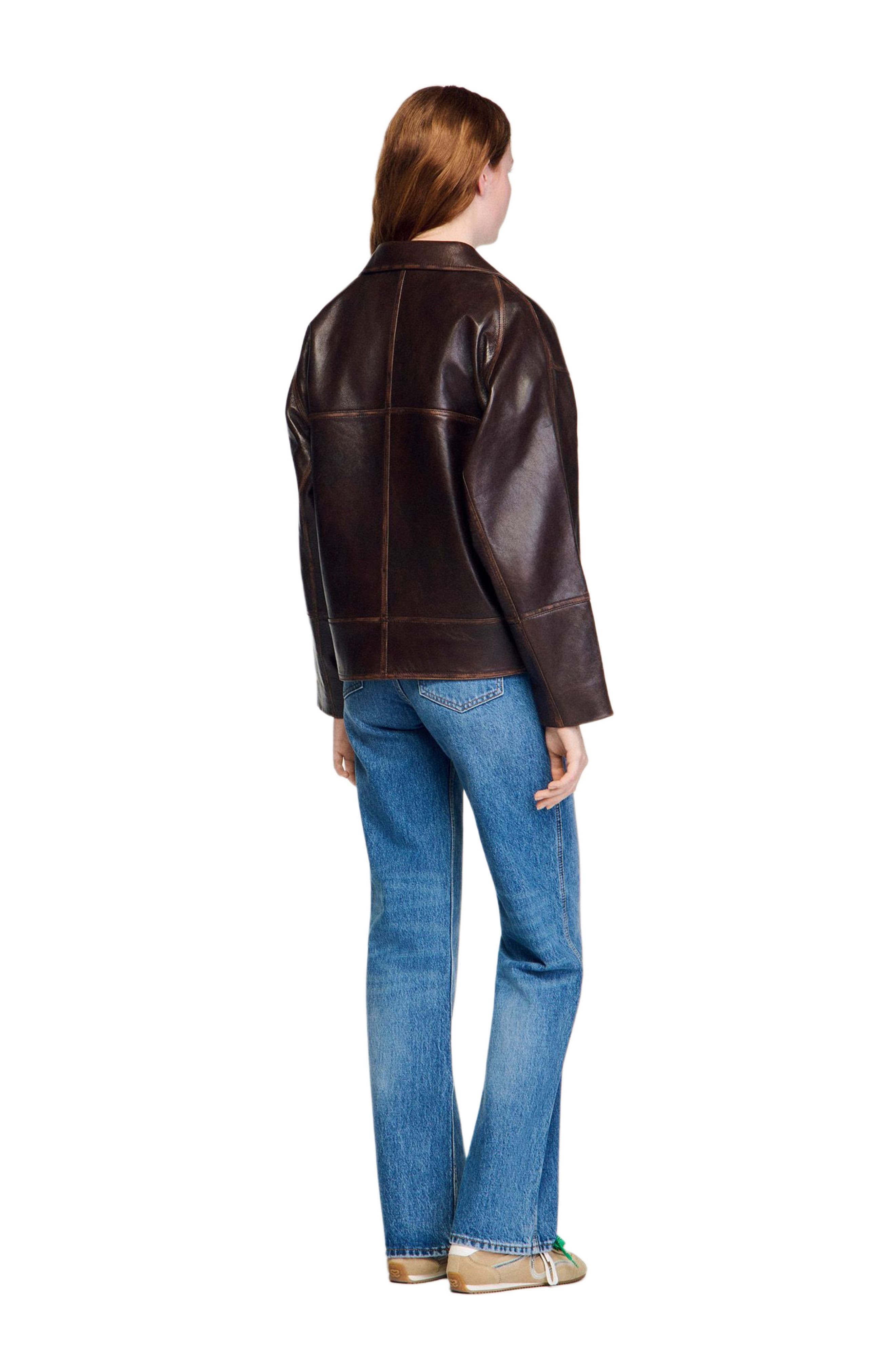 Oversized leather jacket - image 2