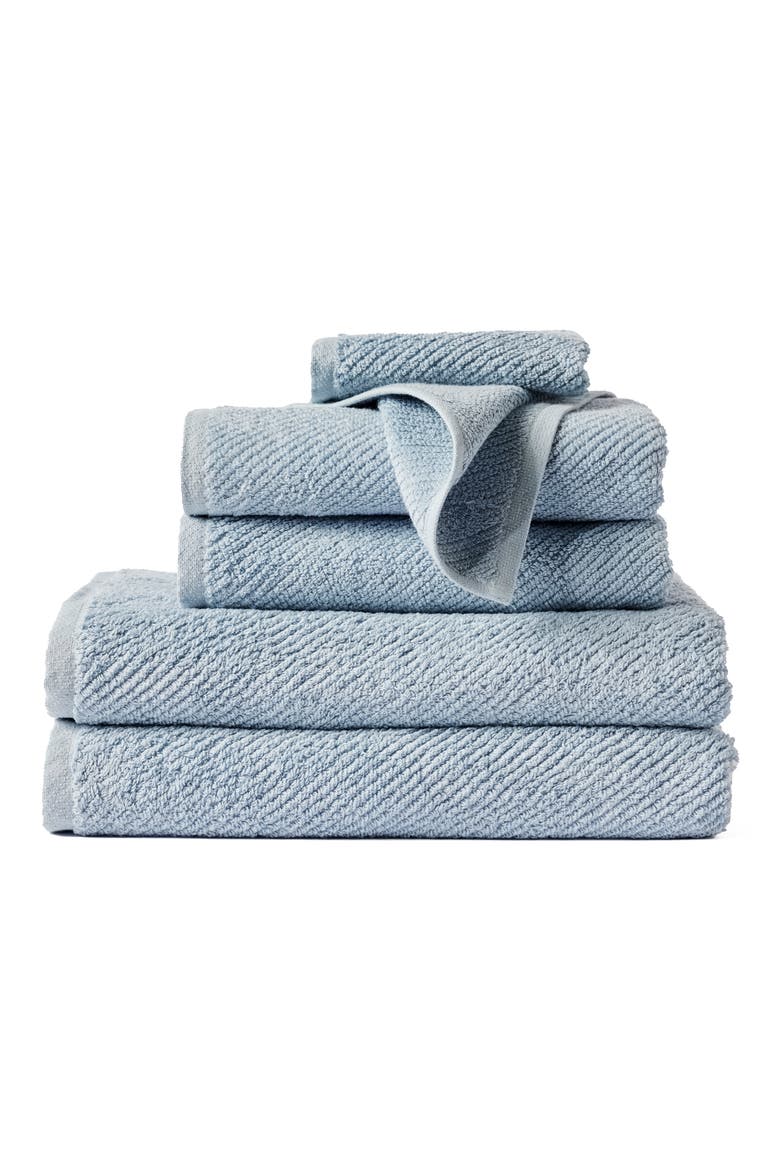 Air Weight® 6-Piece Organic Cotton Towel Set, Main, color, STONE BLUE