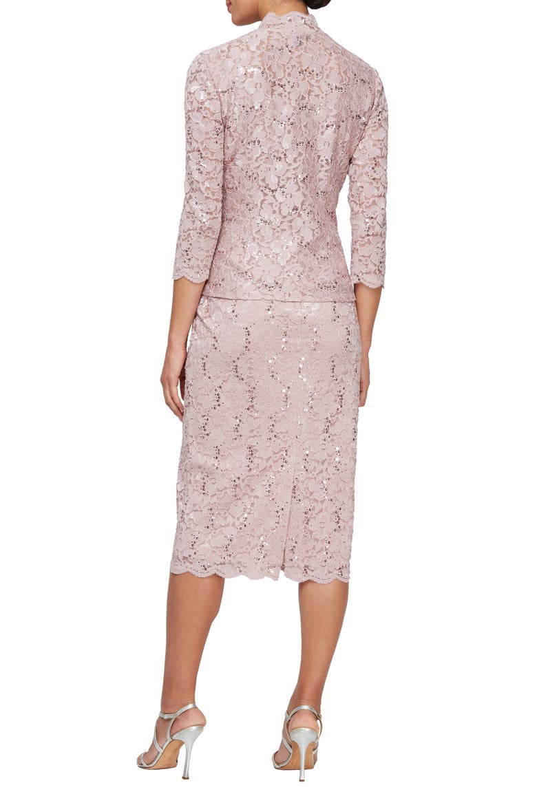 Lace Dress & Jacket Two-Piece Set, Alternate, color, BLUSH