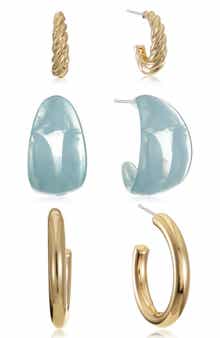 Super Set of 3 Hoop Earrings
