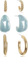 Ettika Super Set of 3 Hoop Earrings