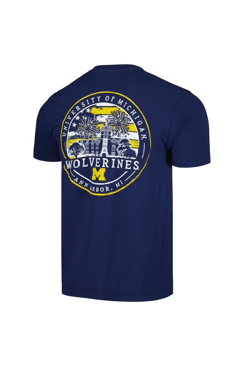 Men's Image One Navy Michigan Wolverines Painted Sky Comfort Colors Pocket T-Shirt, Alternate, color, Navy