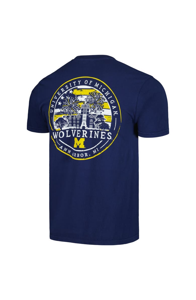 IMAGE ONE Men's Image One Navy Michigan Wolverines Painted Sky Comfort Colors Pocket T-Shirt, Alternate, color, Navy