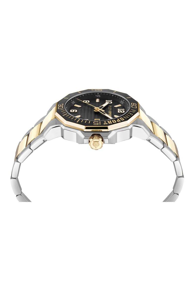 Titan Two Tone Three Hand Quartz Bracelet Watch, 44mm, Alternate, color, TWO TONE