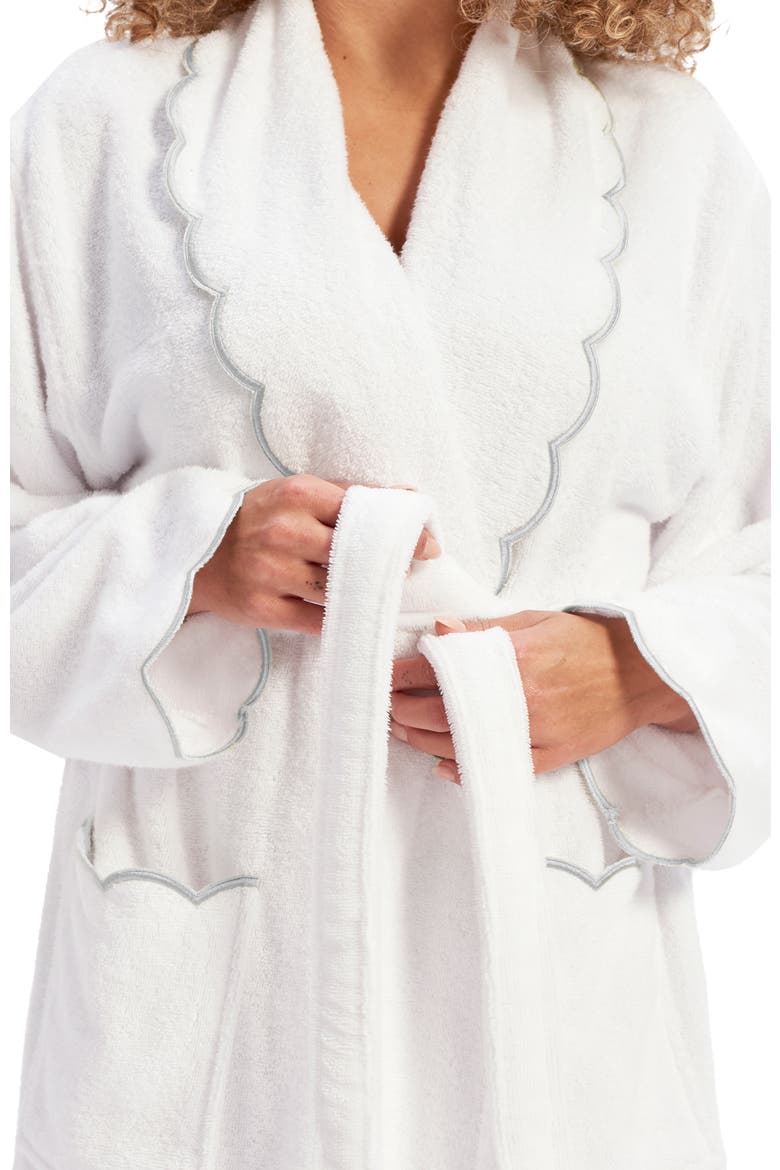 Scallop Edge Super Soft Luxury Robe, Alternate, color, Silver