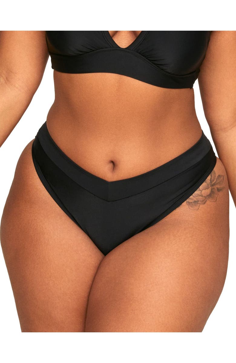 Adore Me Demi Swimwear Bikini Bottom, Main, color, Black