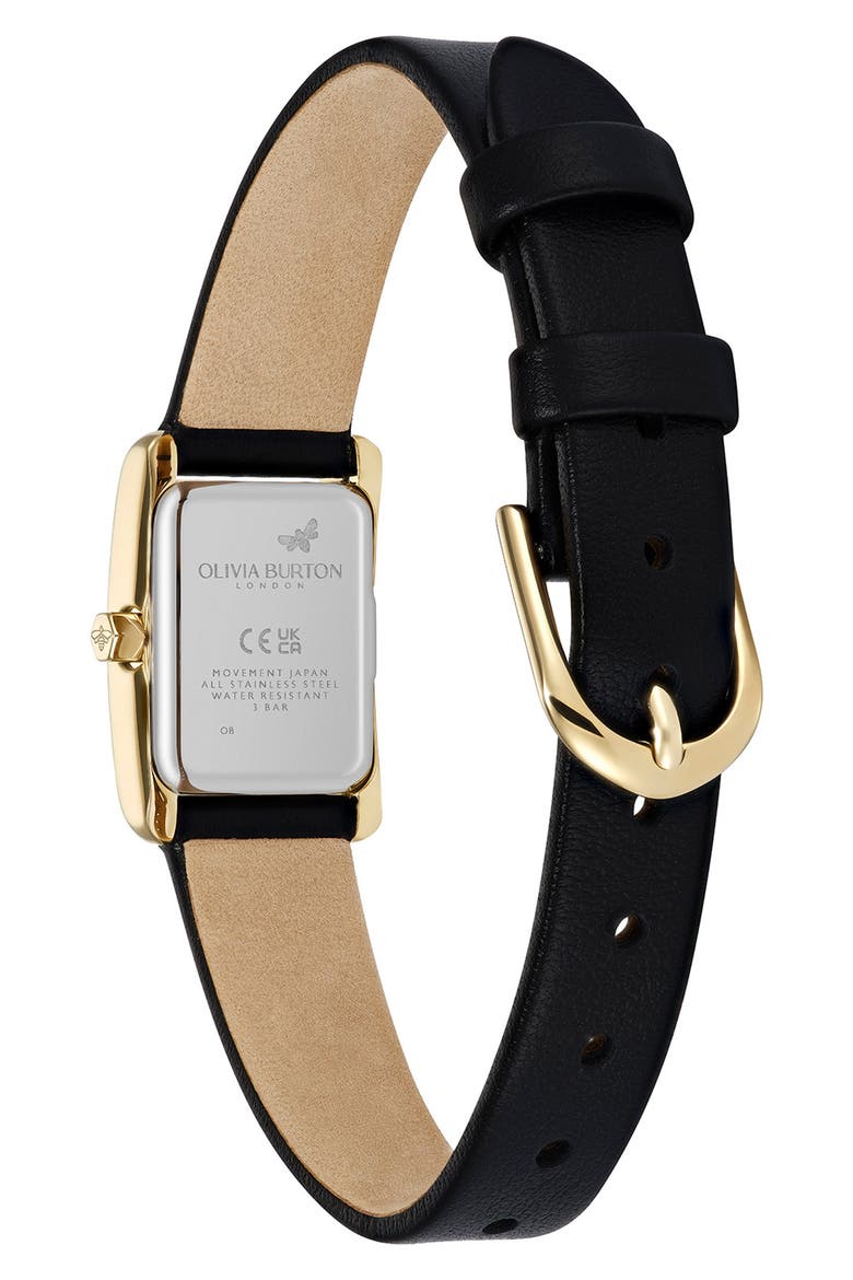 Petit Grove Tank Leather Strap Watch, 16mm x 24mm, Alternate, color, IVORY
