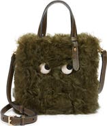 Anya Hindmarch Mini Eyes Genuine Shearling Crossbody Bag
