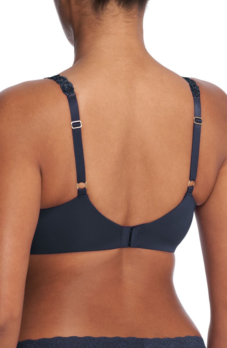 Natori Pure Luxe Underwire T-Shirt Bra, Alternate, color, Midnight Navy/ Black