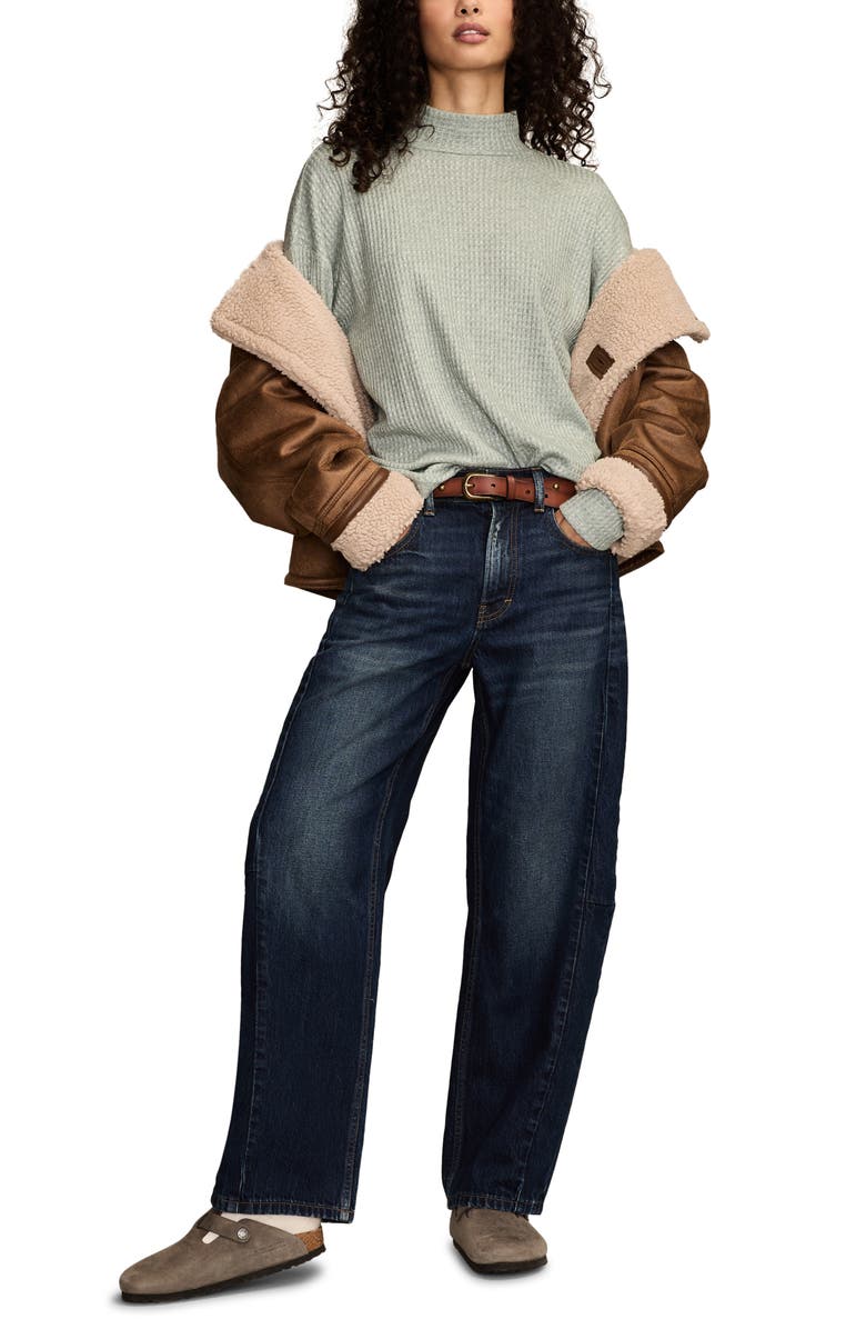 Lucky Brand Cloud Mock Neck Top, Alternate, color, Chinois Green