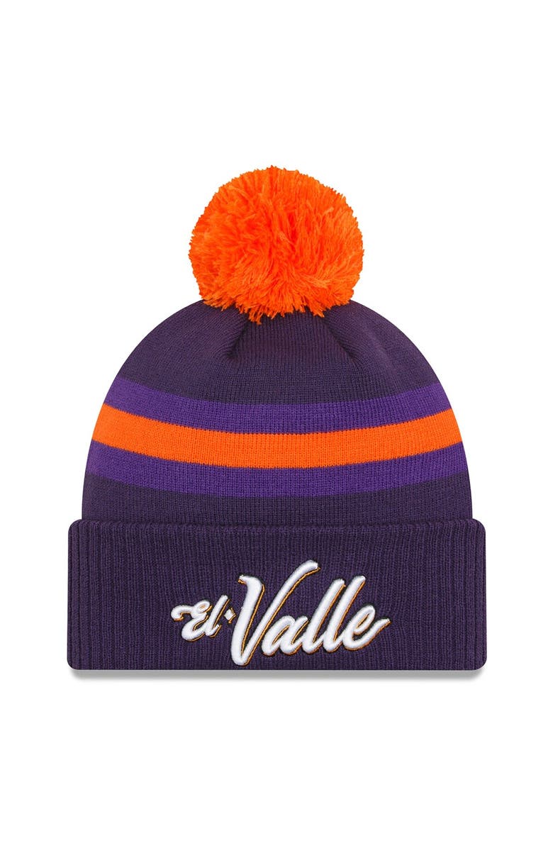New Era Men's New Era  Purple Phoenix Suns 2023/24 City Edition Cuffed Pom Knit Hat, Main, color, 
