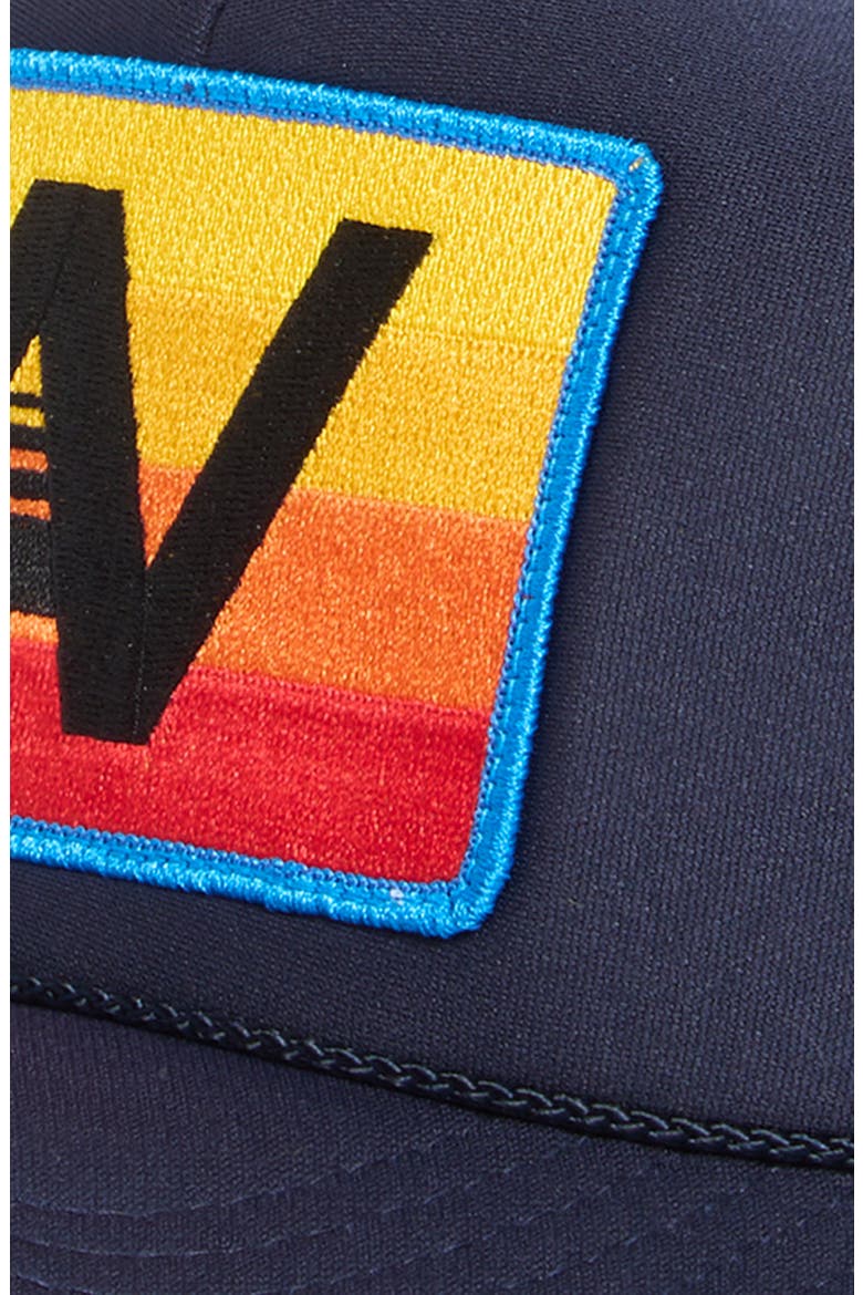 Rainbow Logo Trucker Hat, Alternate, color, NAVY