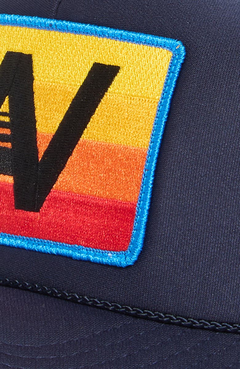 Aviator Nation Rainbow Logo Trucker Hat, Alternate, color, Navy