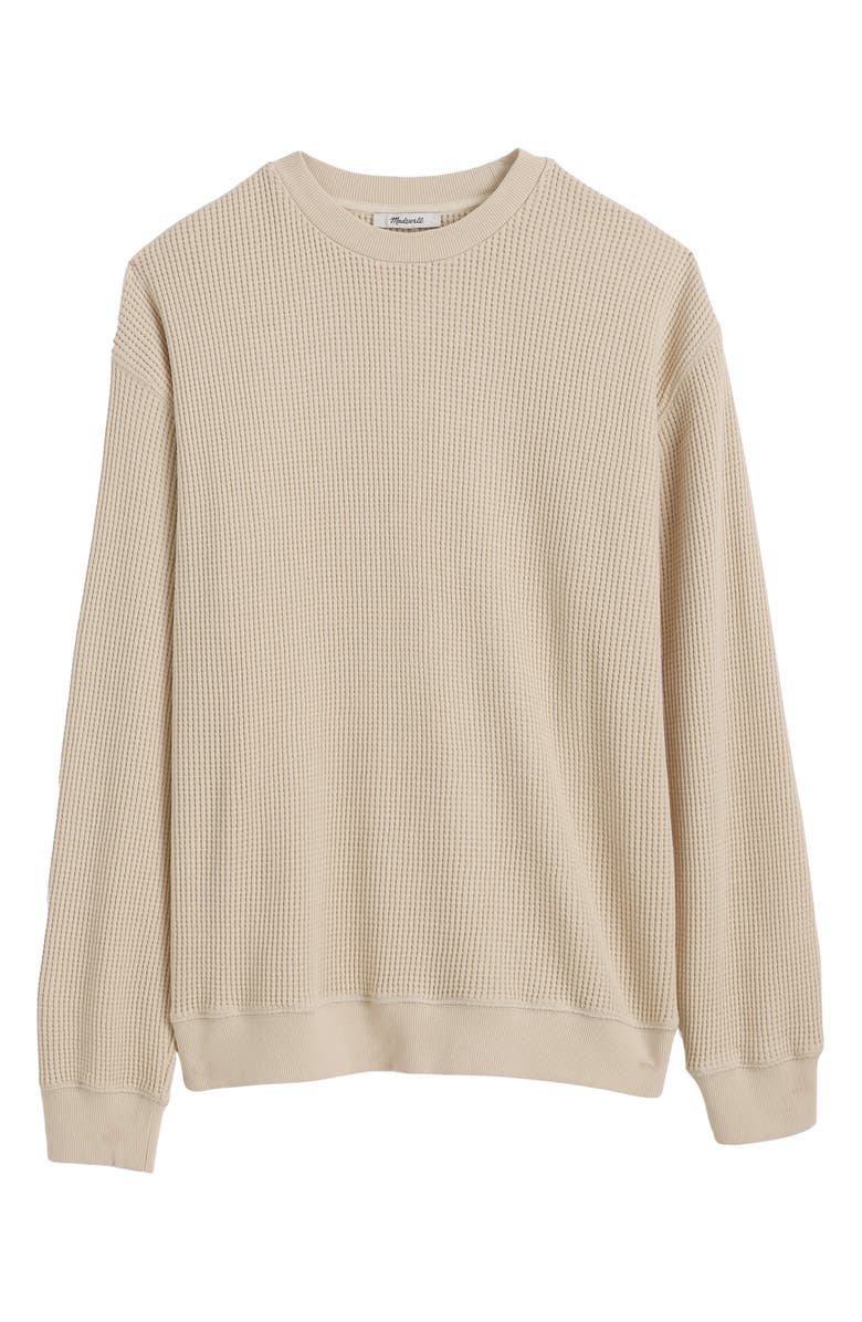 Madewell Cotton Thermal Sweatshirt, Alternate, color, Vintage Muslin