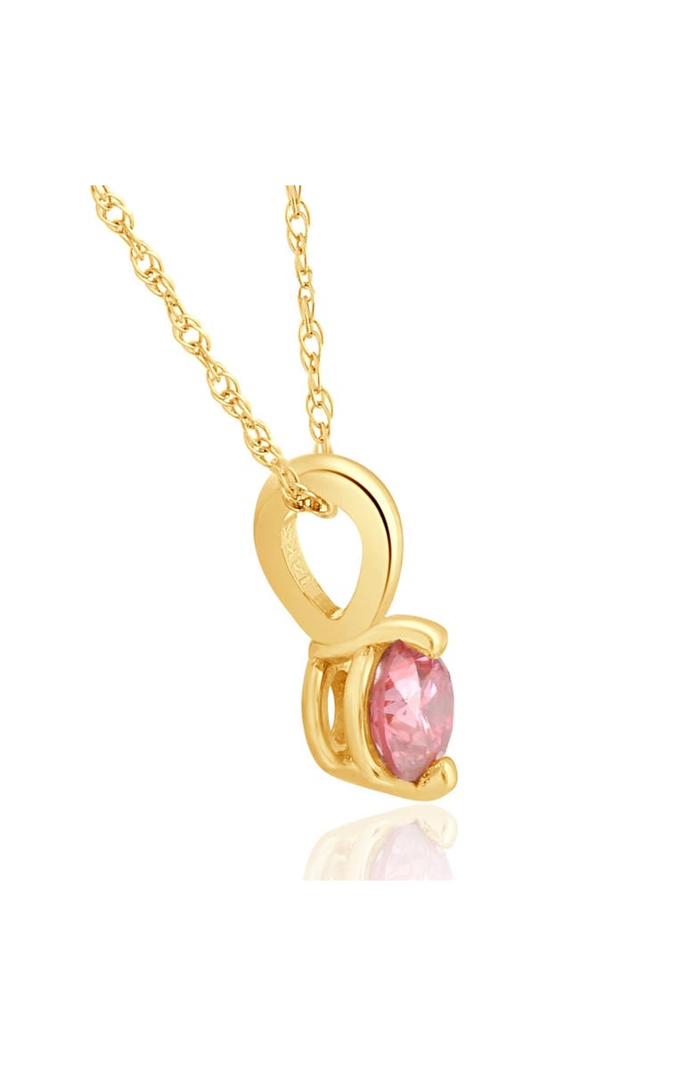 Bliss Diamond 1/4Ct Pink Diamond Solitaire Pendant 14k Gold 18" Necklace Lab Grown, Alternate, color, 