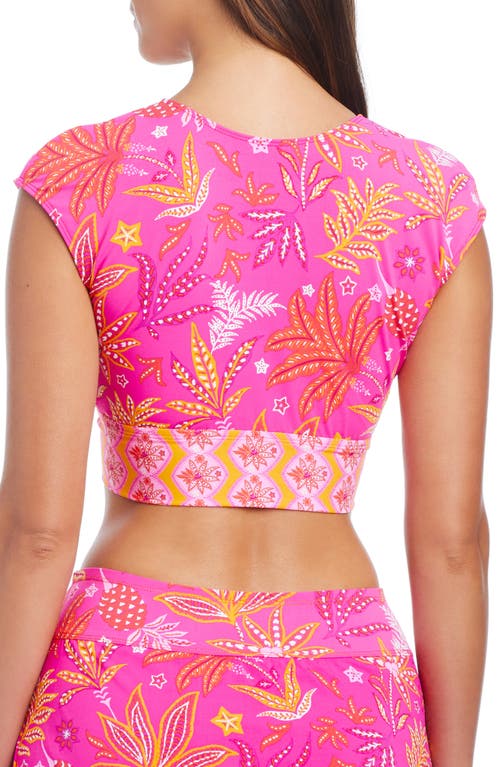 Bleu Rod Beattie Rod Beattie Desert Bloom Tie Front Bikini Top In Dahlia Multi