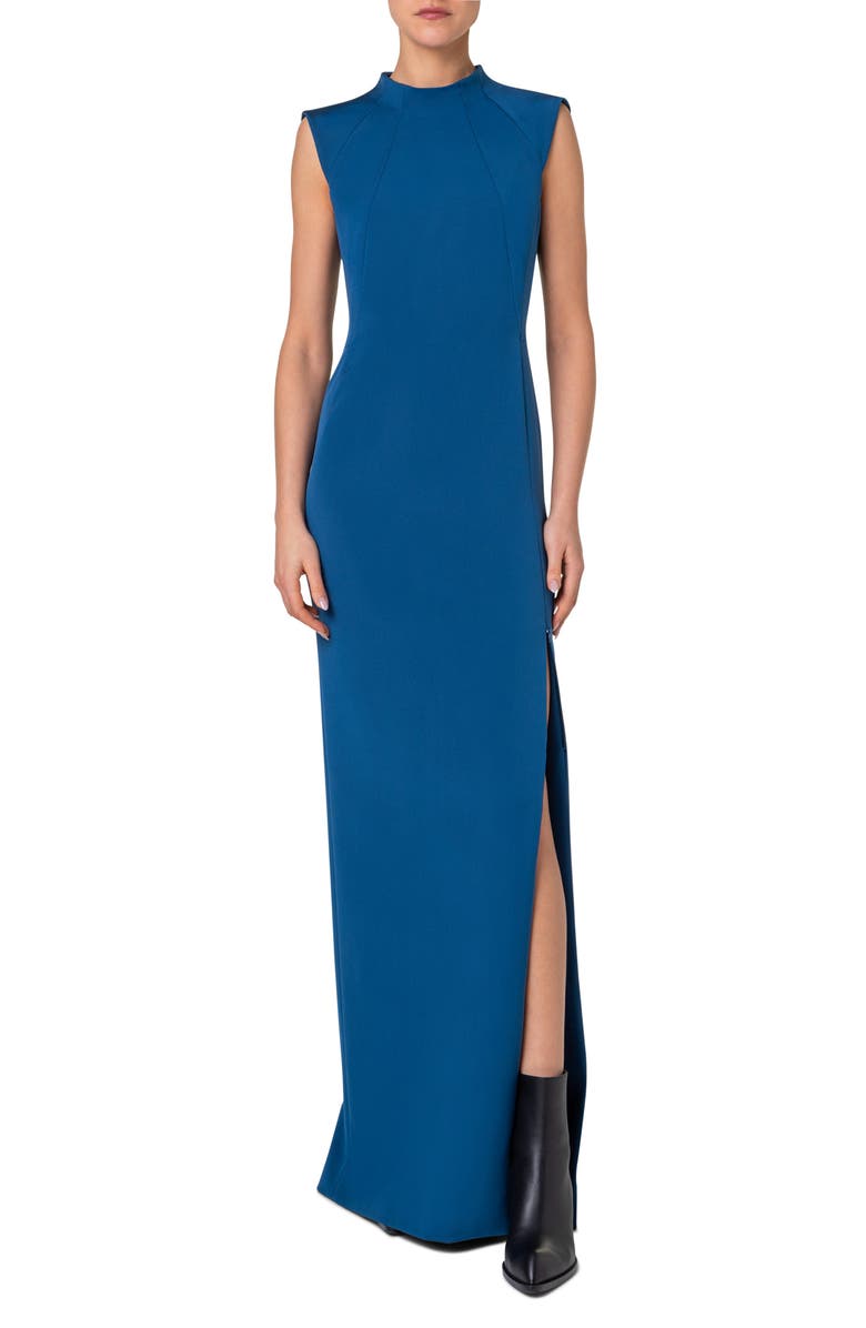 Akris Stretch Silk Column Gown, Main, color, 