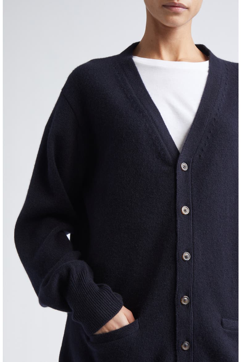 Cashmere V-Neck Cardigan, Alternate, color, DARK BLUE