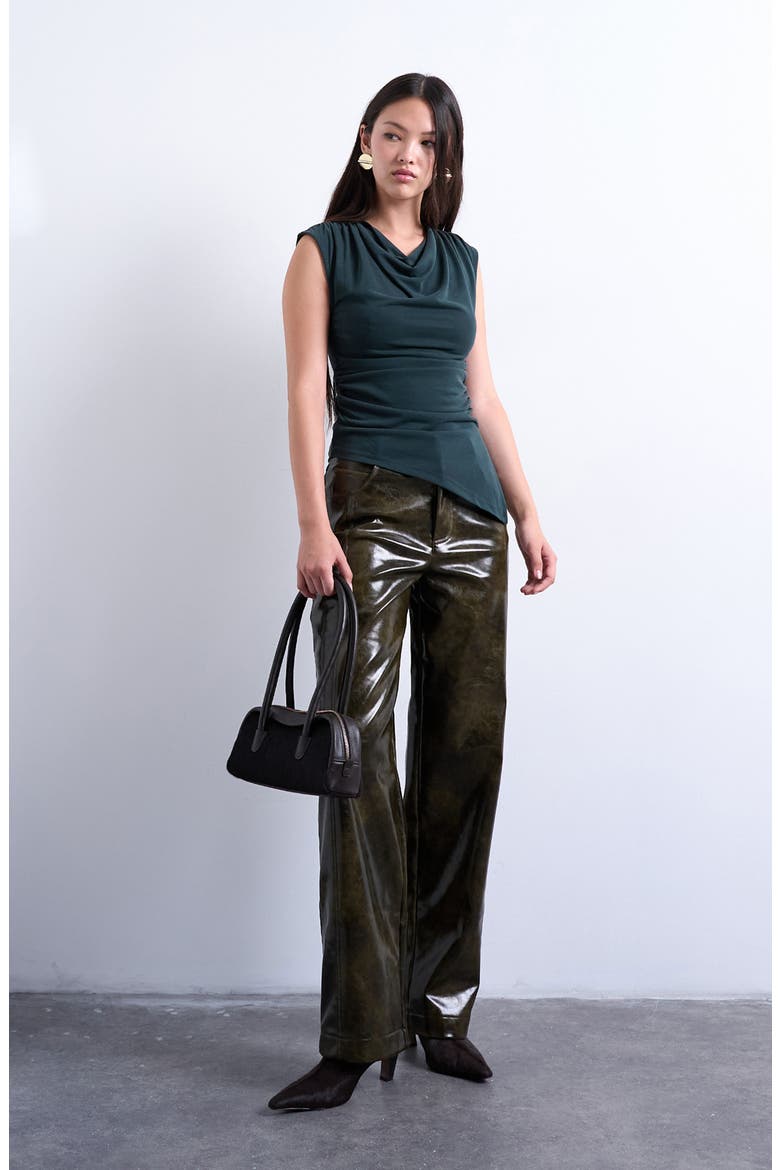 Faux Leather Wide Leg Pants, Alternate, color, LIGHT GREEN