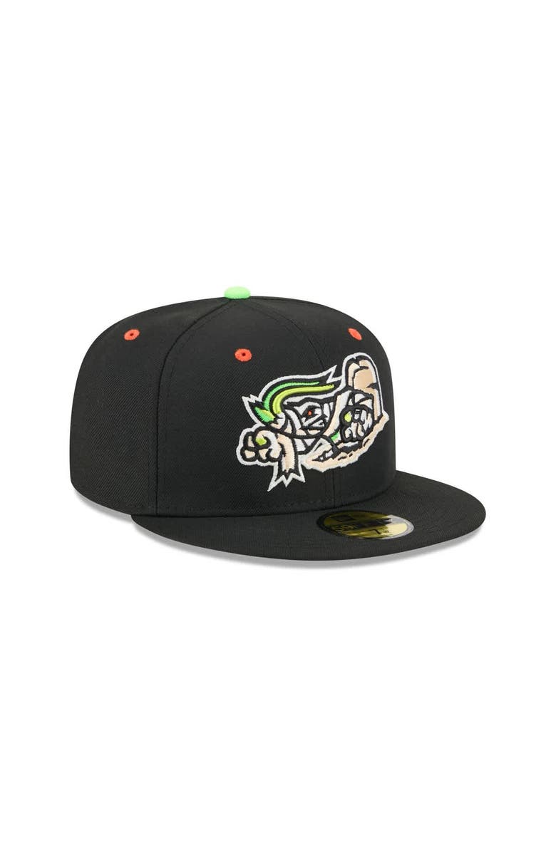 New Era Men's New Era  Black Jacksonville Jumbo Shrimp Theme Nights 59FIFTY Fitted Hat, Alternate, color, 